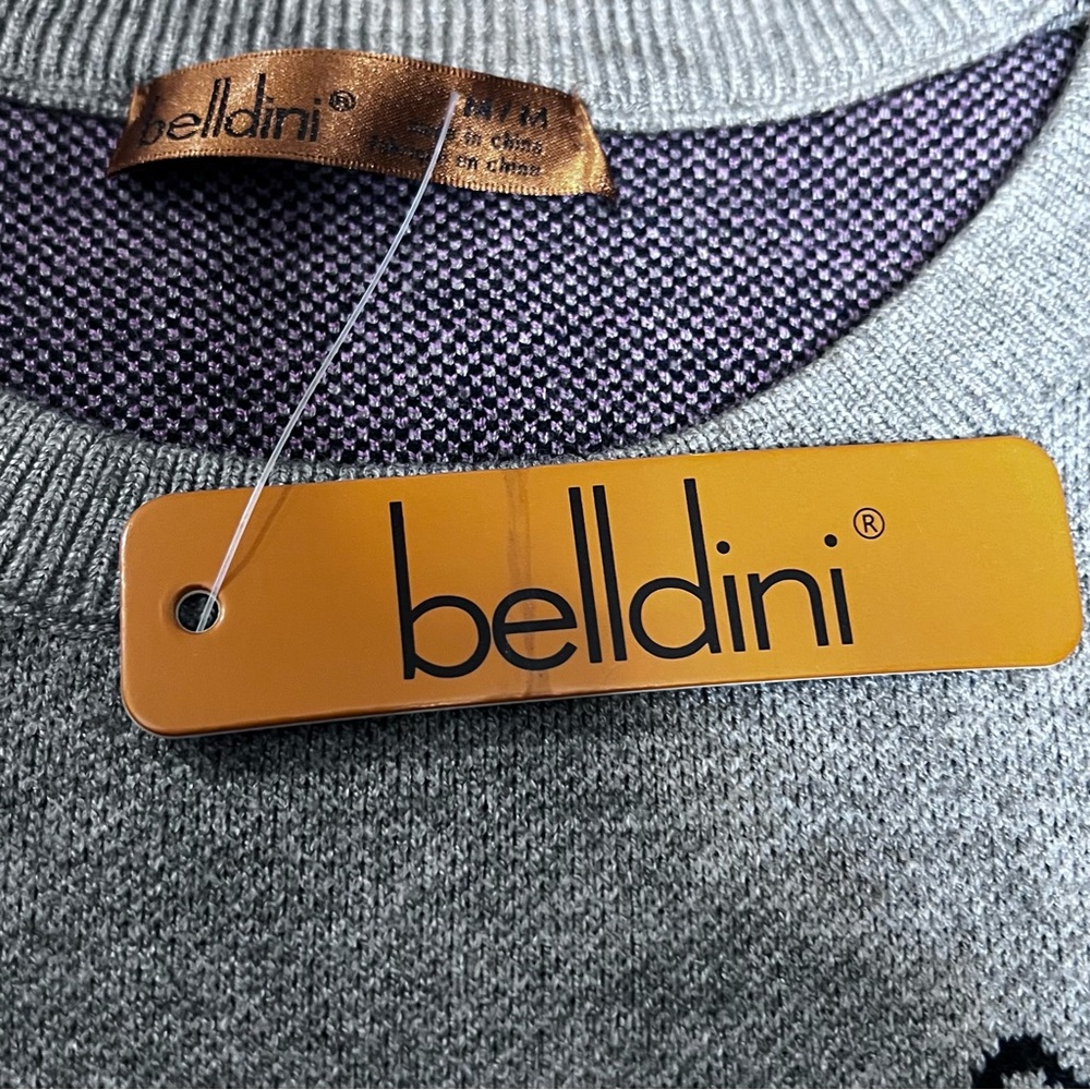 BELLDINI Cat Sweater Heather Grey Crew Neck Longsleeve Cozy Crop Sweater M - Picture 4 of 10